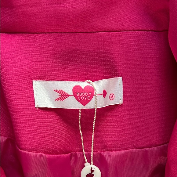 Buddy Love Hot Pink Pearl-Embellished Mini Dress Blazer - Picture 2 of 4